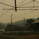 Victorian fires create a smokey haze at Lillydale.