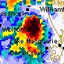 Close up of Very Severe Thunderstorm from Newcastle Radar, 25 February 06.