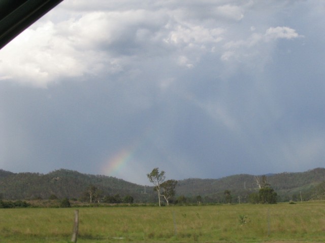 Partial rainbow created by hail shaft.