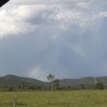 Partial rainbow created by hail shaft.